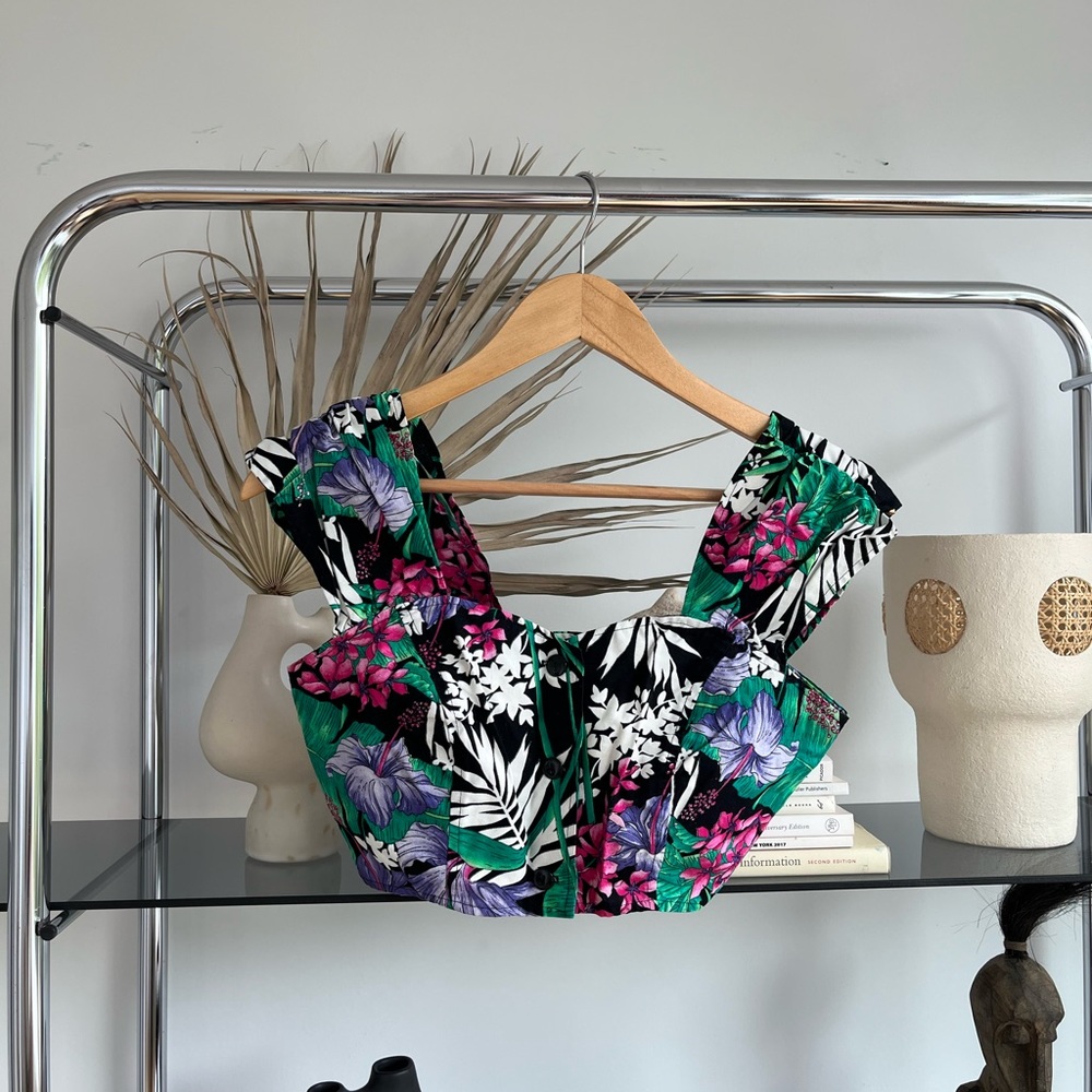 Vintage California Tropical Crop Top (M)